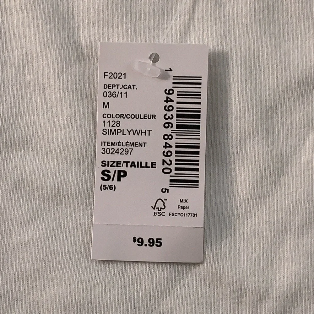 The Children's Place Girls Size Small 5/6 Purple White Basic Layering Tees NWT